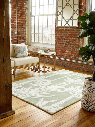 Handwoven Green Wool Rug