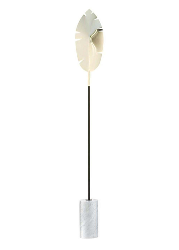 Leaf Gold Carrara Base Floor Lamp