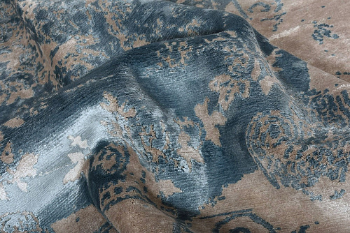Luxury Bamboo Silk Blue Rug
