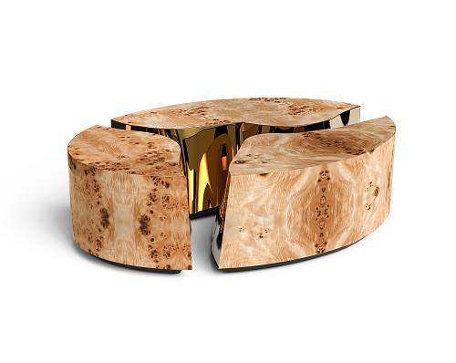 Oval Poplar Designer Coffee Table