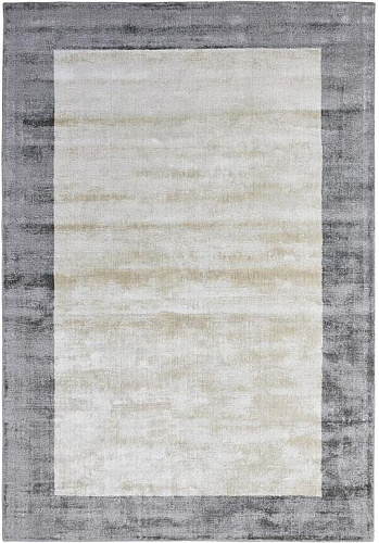 Monalisa Border Silver / Ivory Viscose Rug