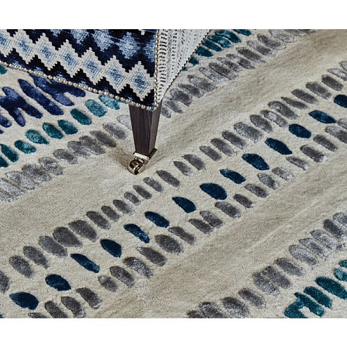 Striped Indigo Hand-Woven Luxury Rug