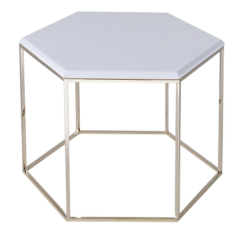Hexagonal White Marble Artisan Coffee Table