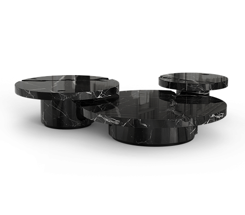 Nero Marquina 3-Piece Coffee Table Set
