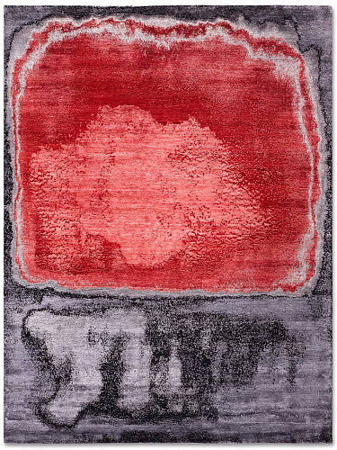 Red Silver Hand-Woven Exquisite Rug