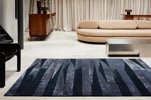 Mismatch Black Modern Rug
