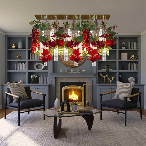 Poinsettia Floral Italian Chandelier