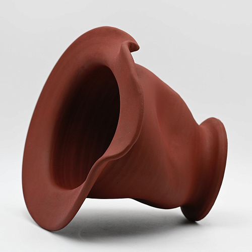 Burgundy Artisanal Italian Sculpted Vase