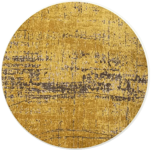 Glam Gold Medallion Round Rug