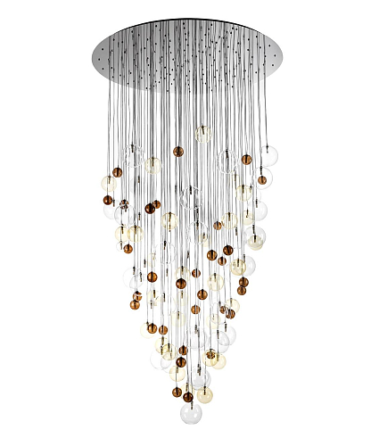Cascading Multicolor Glass Sphere Chandelier