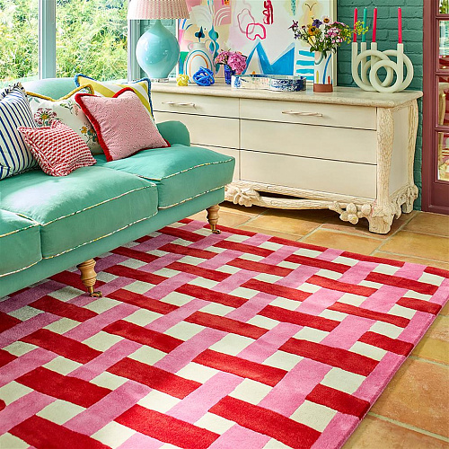 Woven Coral/Rose Rug
