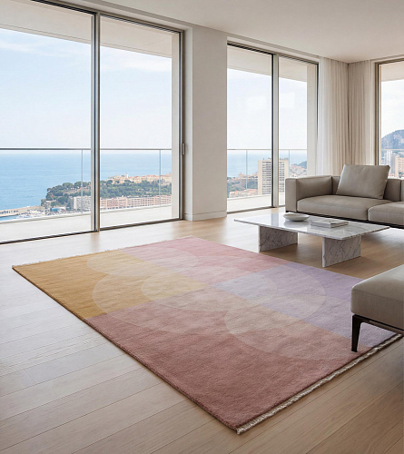 Pastel Mosaic Blush Hand-Crafted Rug