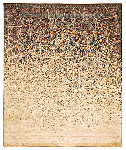 Tabriz Hand Knotted Yellow Multi Luxury Rug