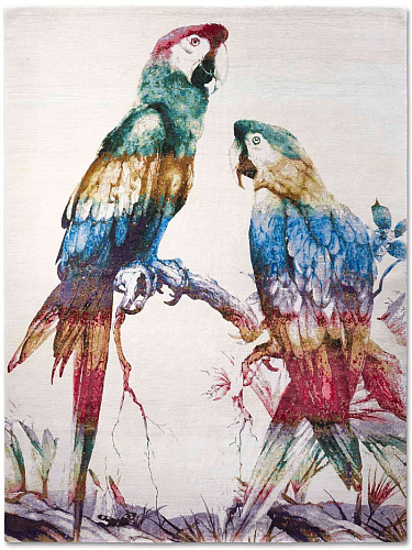 Two Parrots Hand-Woven Exquisite Rug