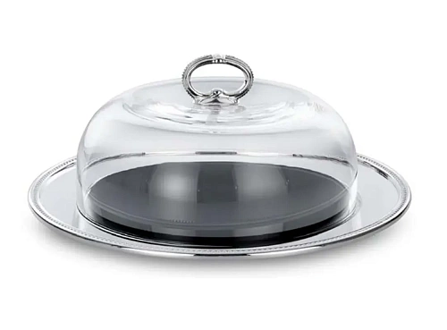 Silver-Plated Cheese Tray With Lid
