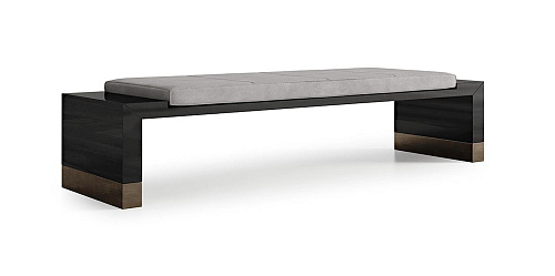 Bench with Wooden Base and Bronze Highlights