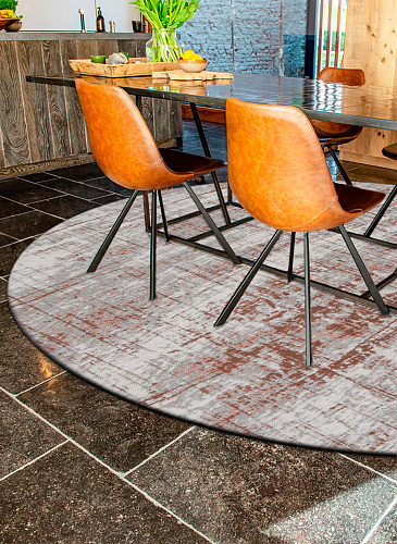Abstract Copper Round Rug