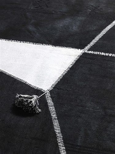 Patchwork Hemp Black / White Flatwoven Rug