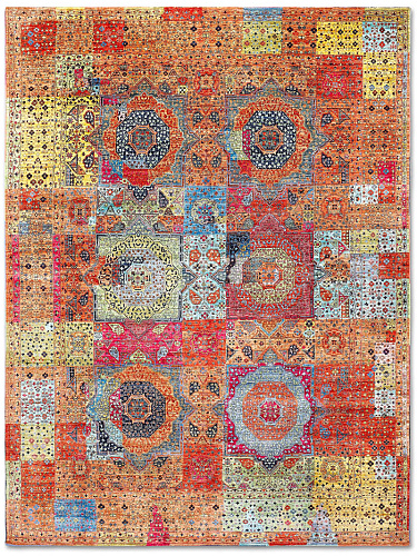 Cosmic Orange Handmade Luxury Rug