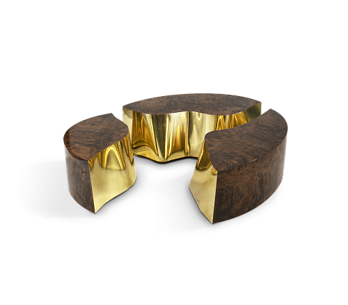 Oval Walnut Designer Coffee Table