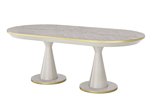 Frida White and Gold Italian Dining Table