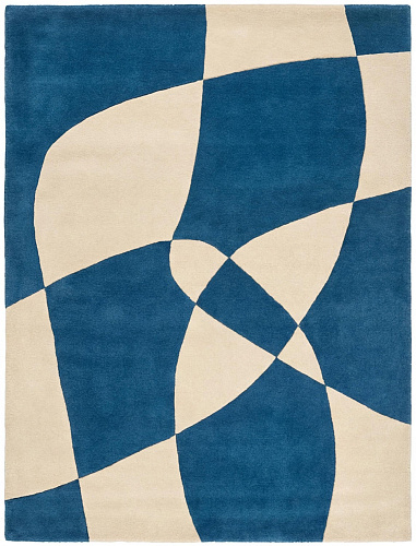 Rotating Forms Blue Designer Rug