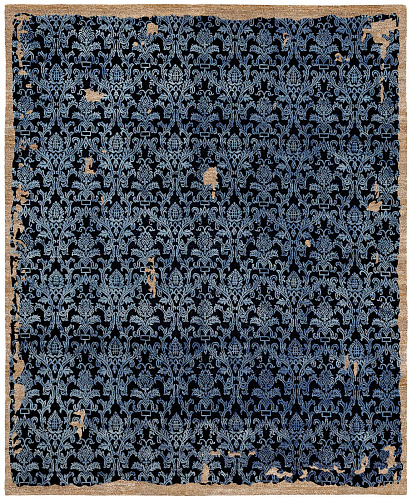 Roma Blue Hand-woven Vintage Style Luxury Rug