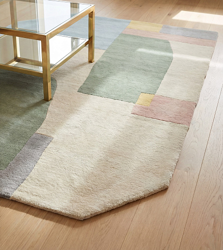 Rounded Blocks Soft Handwoven Rug