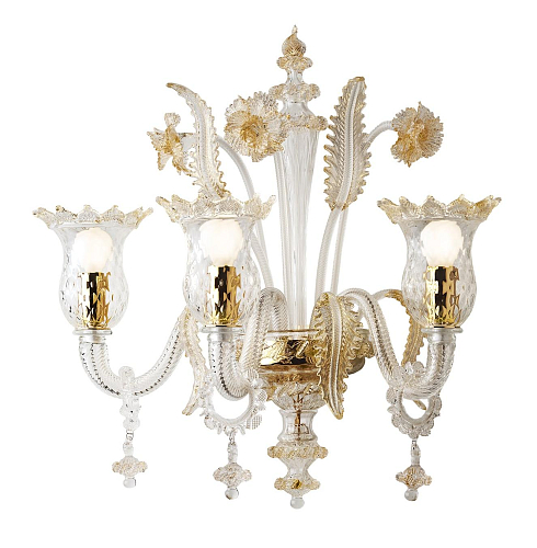 Gold Murano 3-Light Wall Sconce
