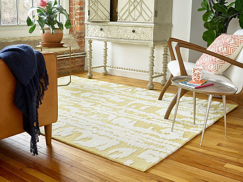 Wave White / Yellow Rug