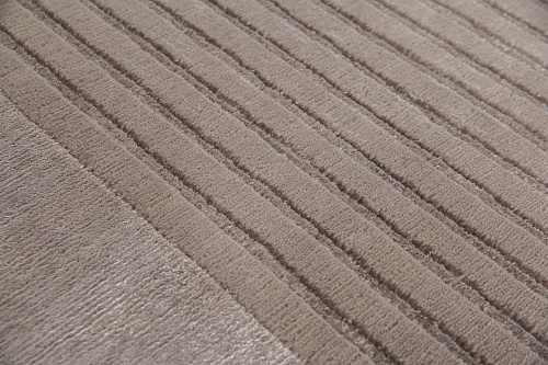 Handwoven Beige Border Wool / Viscose Rug