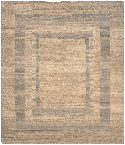 Triple Border Grey Luxury Hand-woven Rug