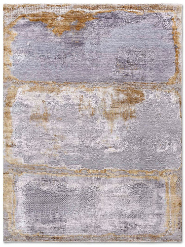 Silver White Grey Hand-Woven Exquisite Rug