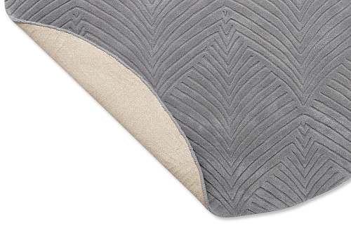 Grey Wool Circle Modern Hand Woven Rug