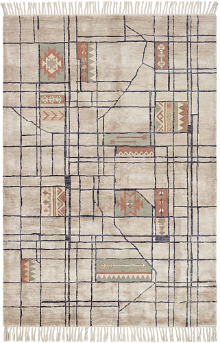 Linen Grid Warm Handwoven Rug
