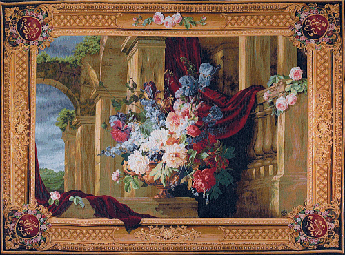 Bouquet and Architecture Woven Tapestry