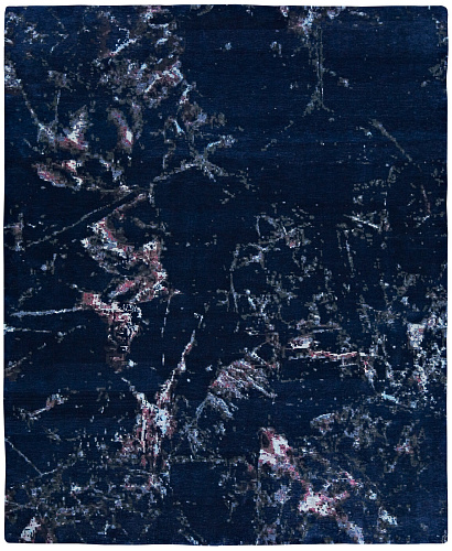 Quartz Black Wool & Silk Luxury Rug