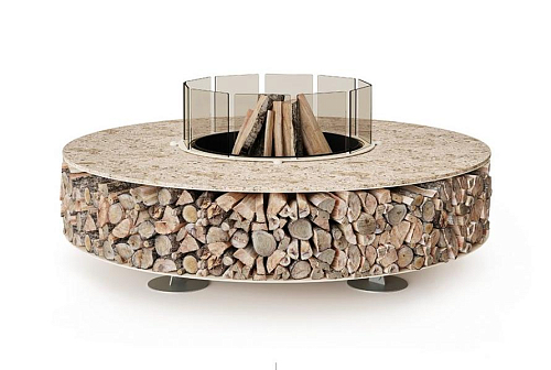 Keramik Beige Outdoor Fire Pit
