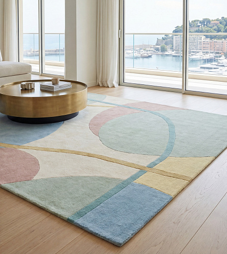 Soft Circles Pastel Handwoven Rug