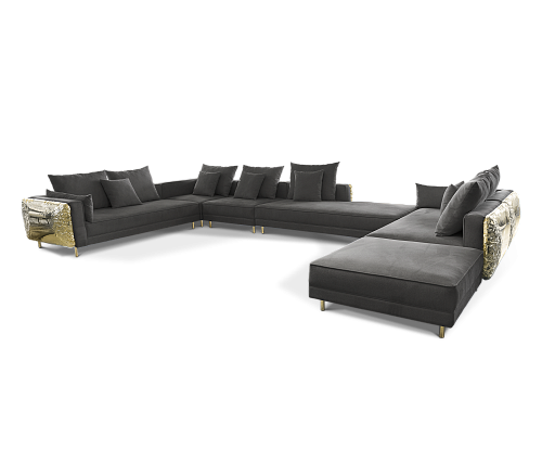 Imperia Black Modular Luxe Sofa