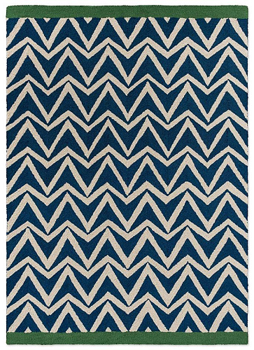 Flat Weave Blue Outdoor Rug