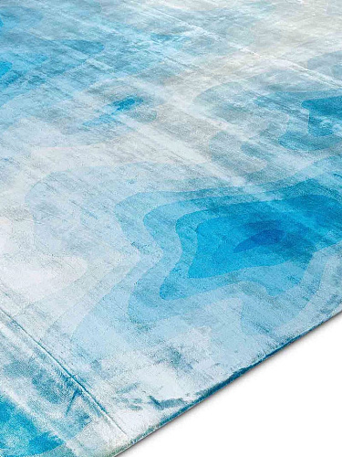 Ocean Blue Luxury Hand-Woven Rug