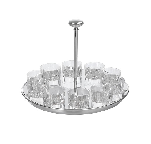 Crystal 10-Glass Set with Tray