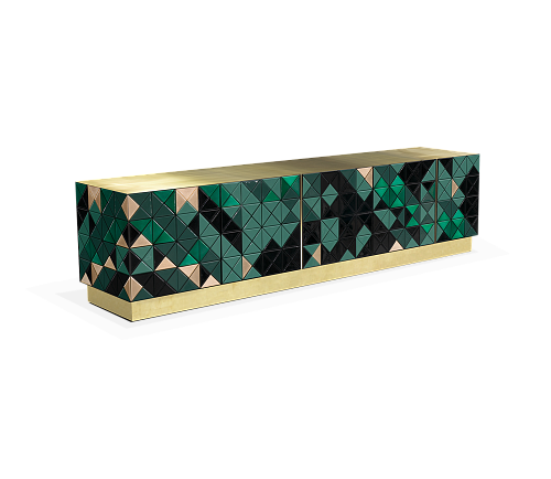 Mosaic Green TV Designer Cabinet