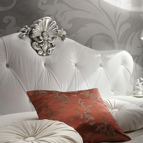 White Leather Headboard Upholstered Bed