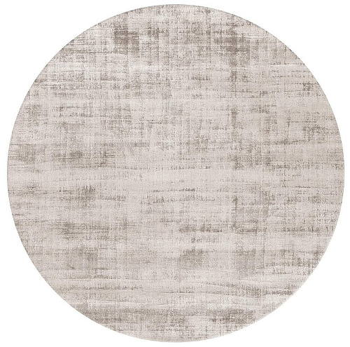 Handwoven Gray Round Silk Rug