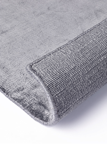 Plain Viscose Grey Hand-Loomed Rug