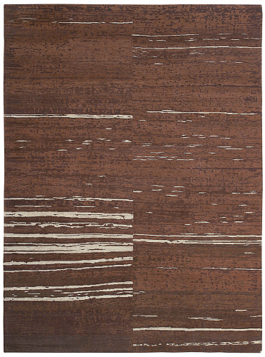 Wool Brown Luxury Hand-woven Rug