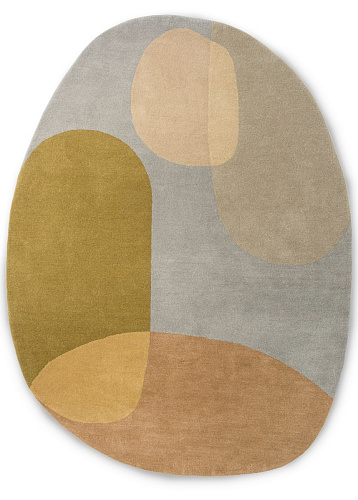 Art Deco Oval Wool Rug