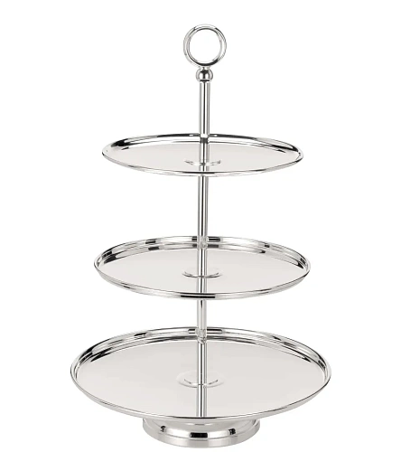 Three-Tier Silver-Plated Cake Stand